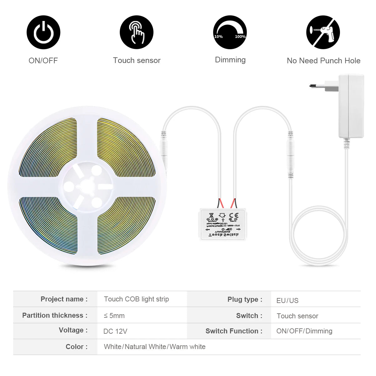 Dimmable LED Vanity Mirror Light Strip for Modern Bathroom Makeup Stations