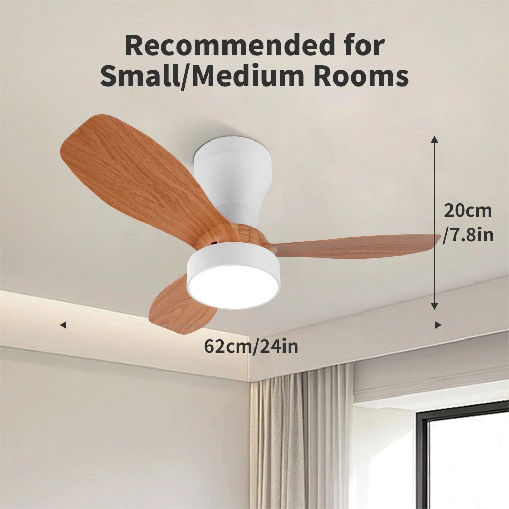Modern LED Ceiling Fan with Remote for Living Rooms and Bedrooms