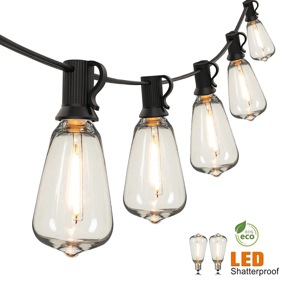Shatterproof LED String Lights for Outdoor Patios and Garden Decor