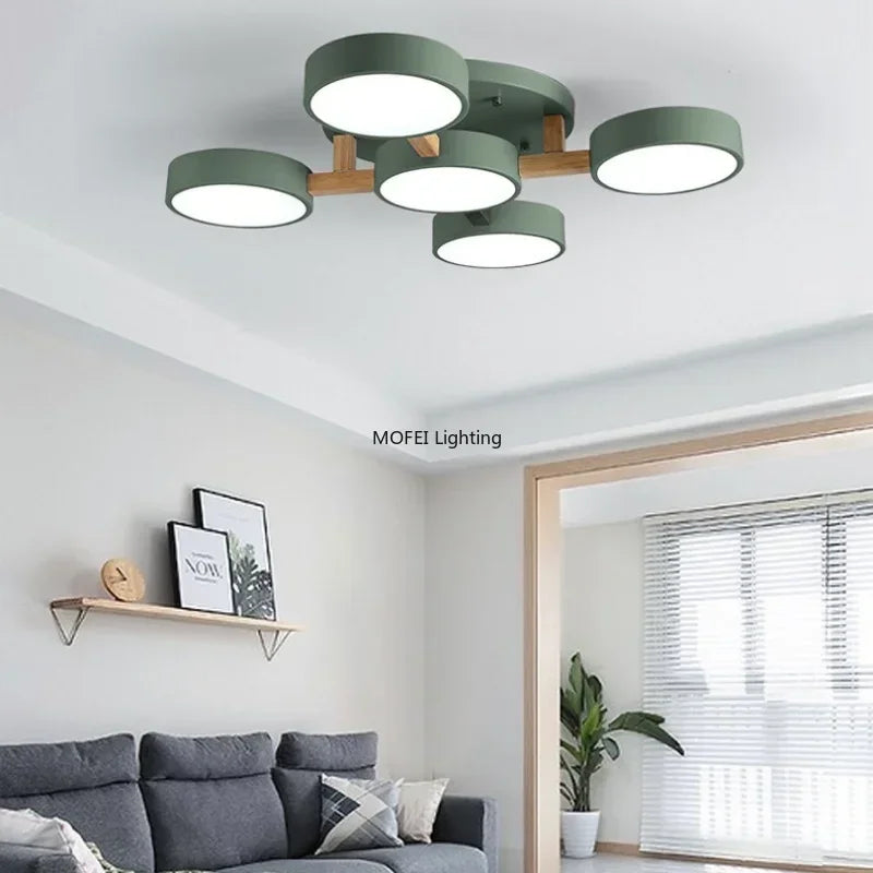 Modern Nordic Wood Pendant Light for Kitchens and Living Spaces