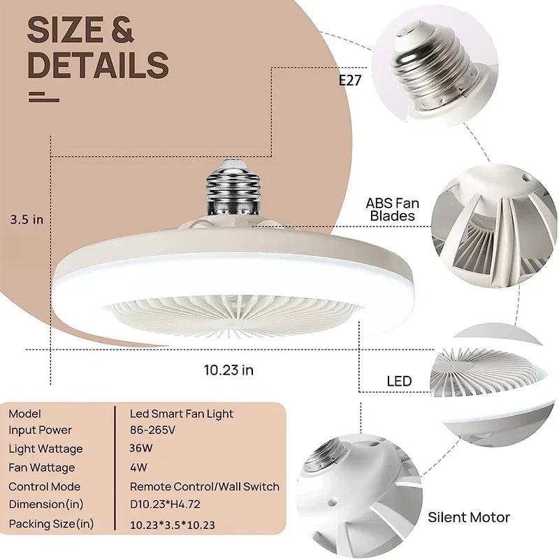 Smart LED Ceiling Fan Light with Remote Control for Modern Living Rooms