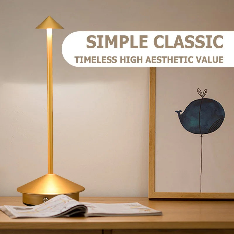 Rechargeable Touch LED Table Lamp for Modern Restaurants and Hotels