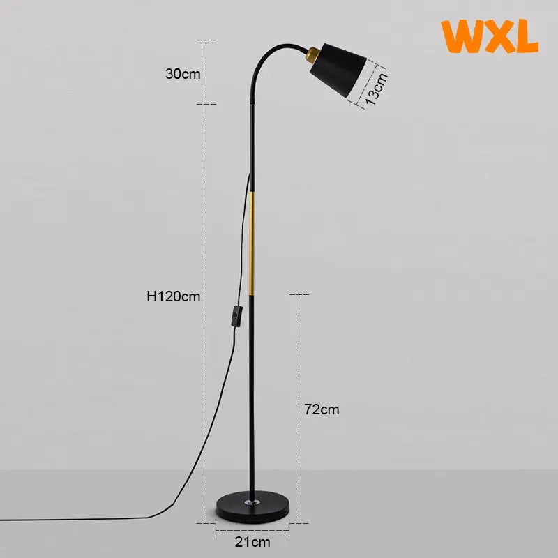 Adjustable Wrought Iron Floor Lamp for Modern Living Rooms and Reading Corners