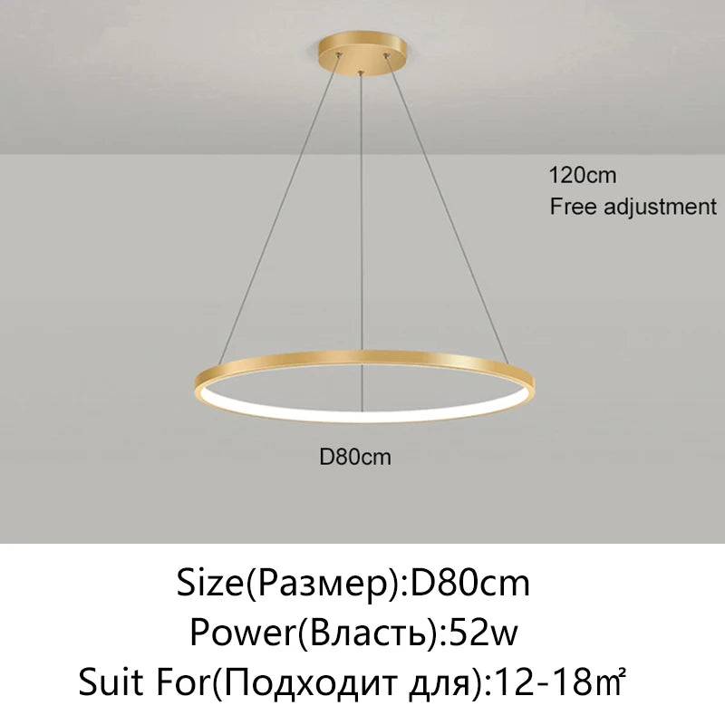 Minimalist Round LED Pendant Light for Modern Living Rooms and Restaurants