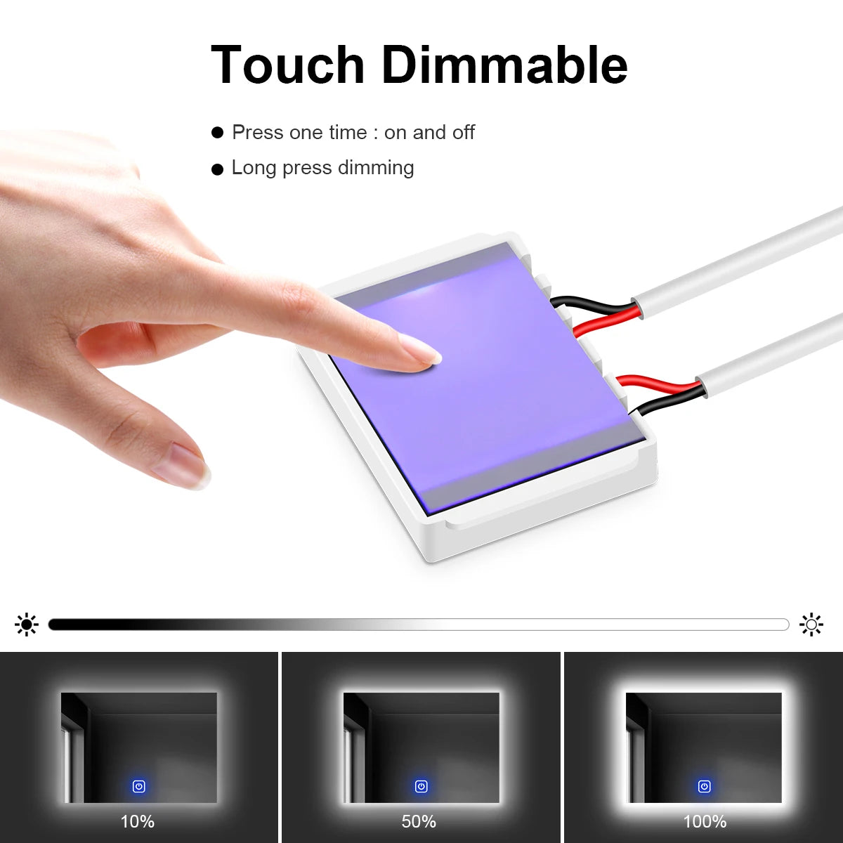 Dimmable LED Vanity Mirror Light Strip for Modern Bathroom Makeup Stations