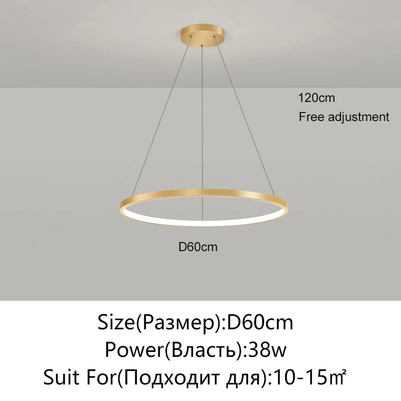 Minimalist Round LED Pendant Light for Modern Living Rooms and Restaurants