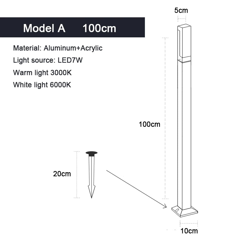 Modern LED Post Light for Garden Villa and Outdoor Landscaping
