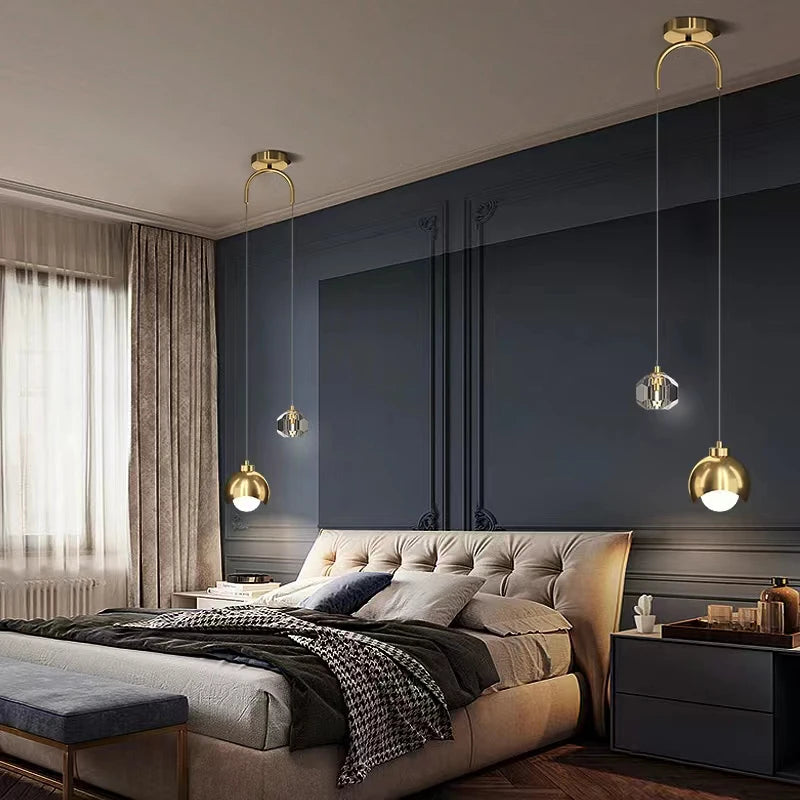 Modern Crystal Pendant Light for Elegant Bedrooms and Living Spaces