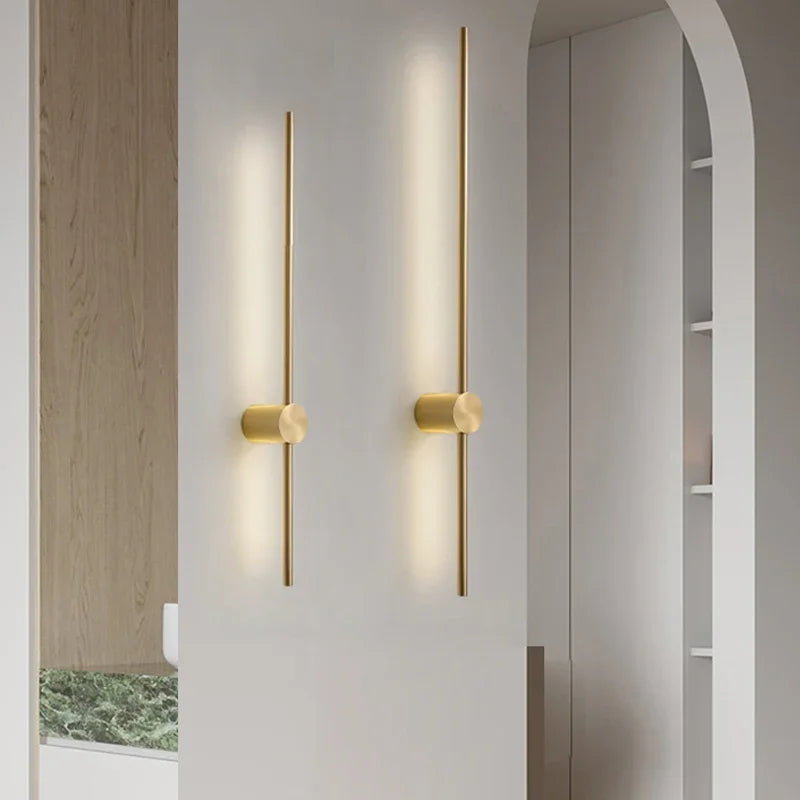 Nordic Minimalist Linear Wall Light for Modern Hotel and Living Spaces