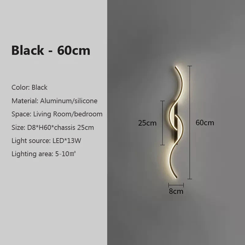 Modern Minimalist LED Strip Wall Sconce for Bedroom and Living Room