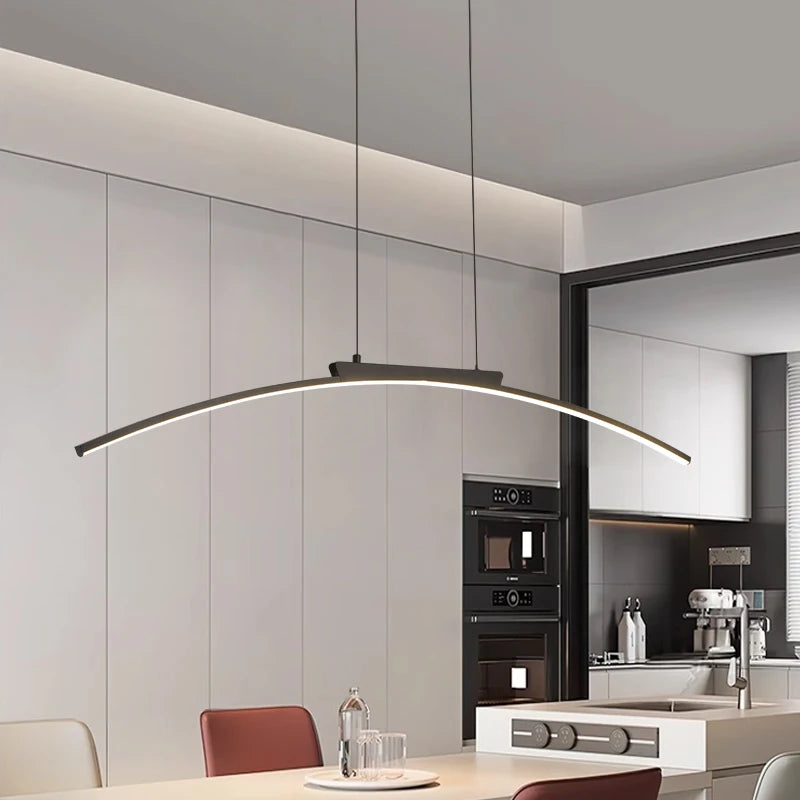 Modern Arc LED Pendant Light for Kitchen Islands and Dining Rooms