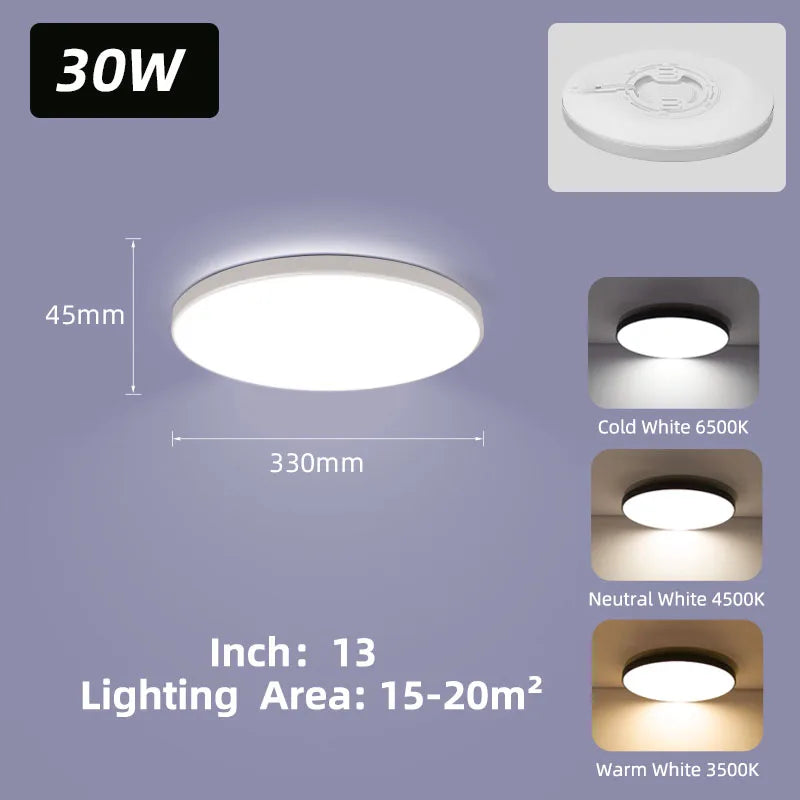 Modern Gold Flush Mount LED Ceiling Light for Kitchens and Bathrooms