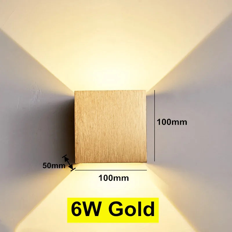 Modern Aluminium Cube LED Wall Lamp for Bedroom and Living Room