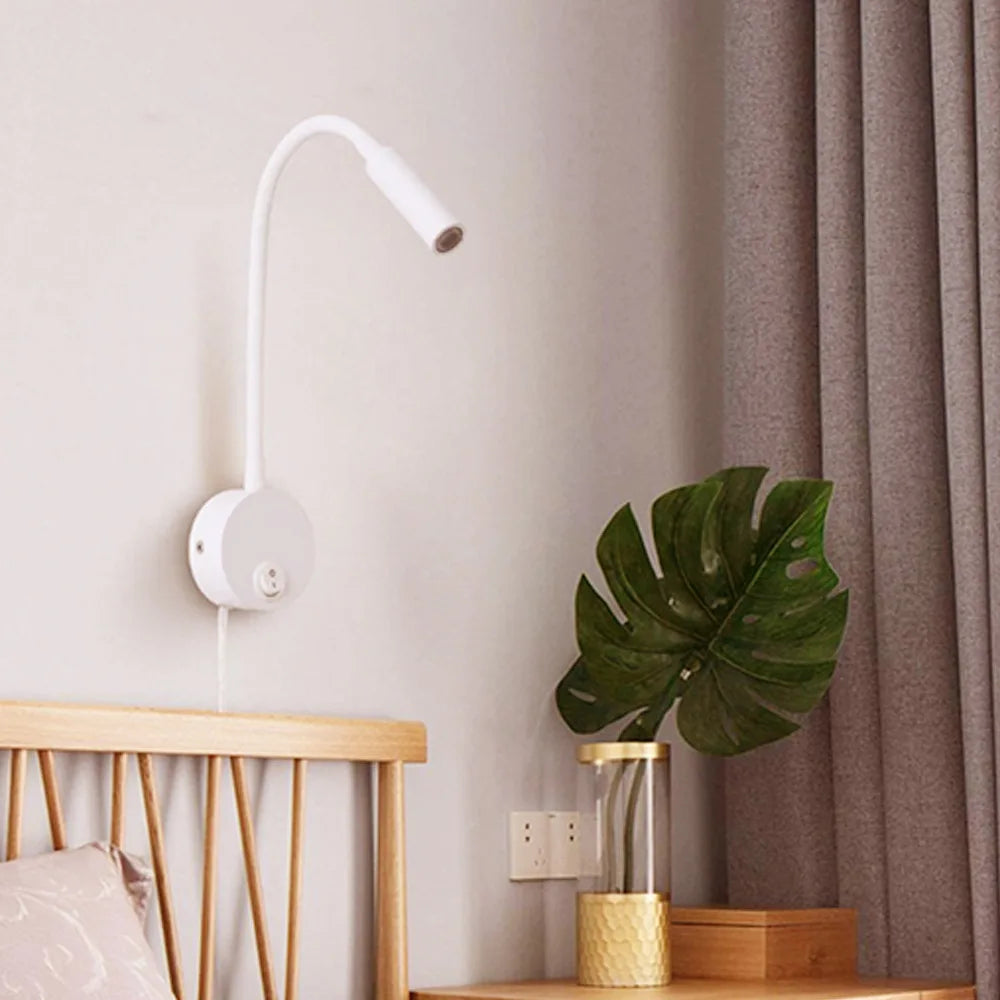 Flexible LED Gooseneck Wall Lamp for Hotel Reading and Bedside Lighting