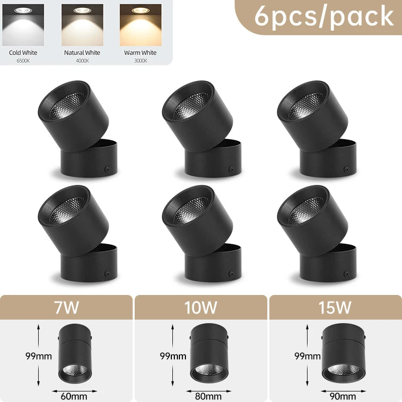 Adjustable LED Downlight with 3 Color Modes for Modern Home Interiors
