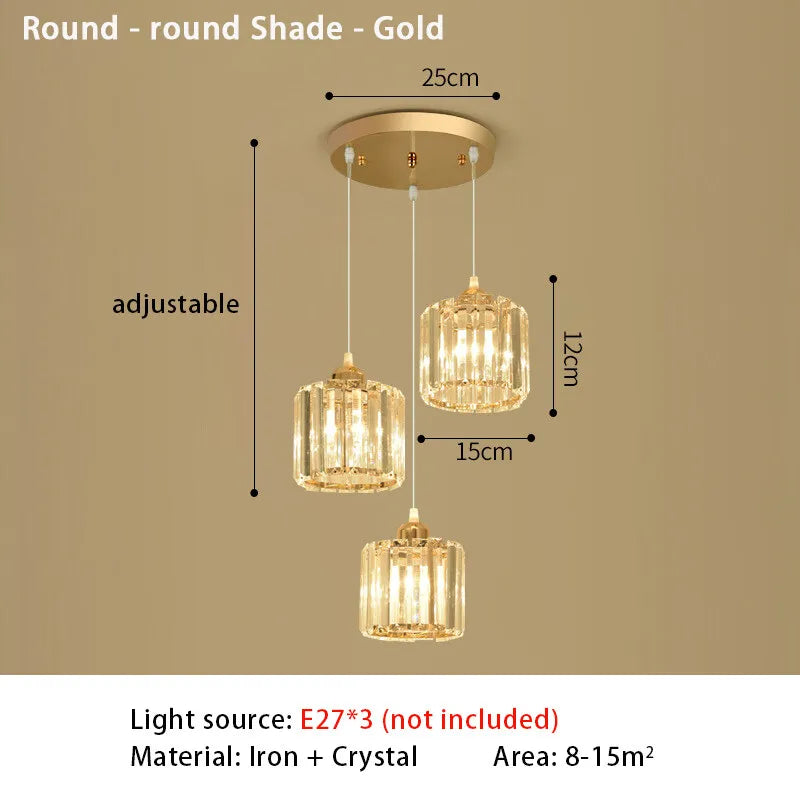 Modern Crystal LED Pendant Light for Elegant Dining and Living Rooms