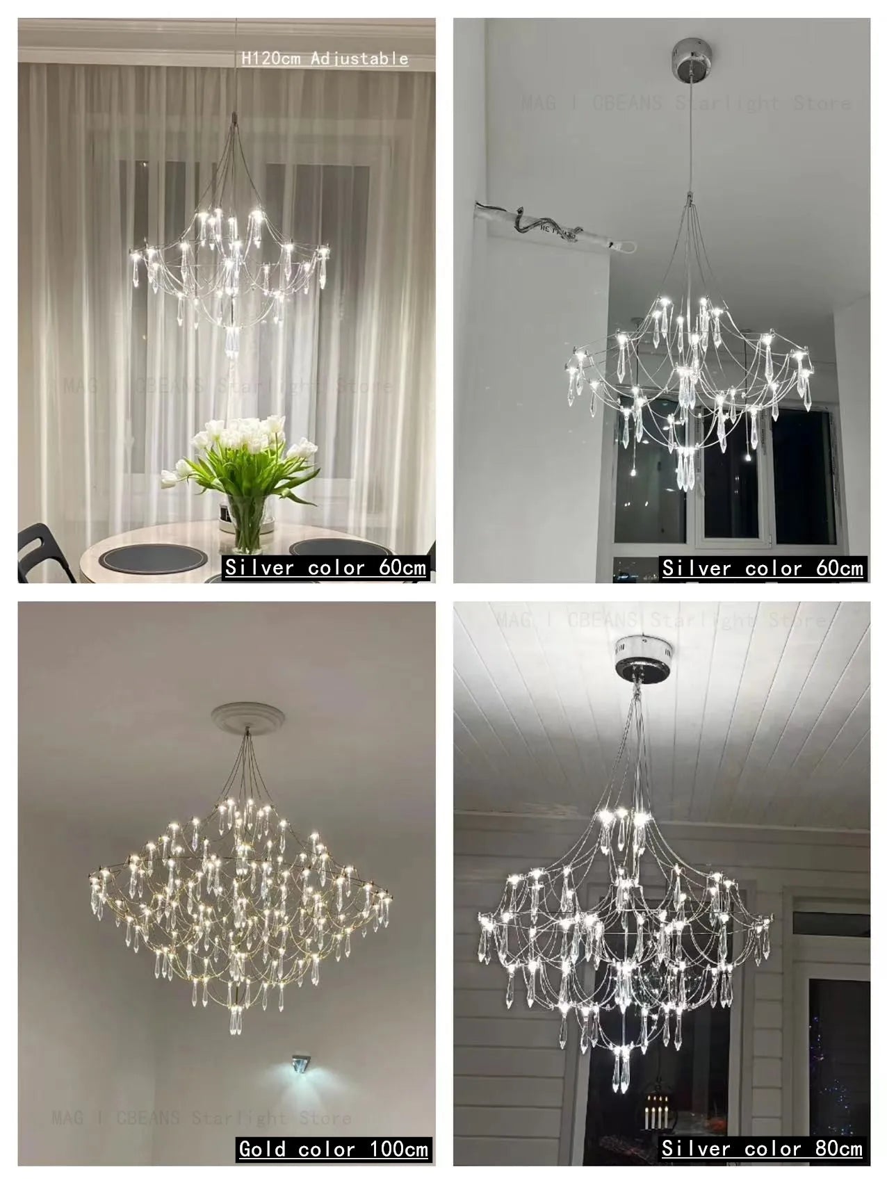 Luxury Starry Crystal Chandelier for Modern Hotel Lobbies and Elegant Dining Spaces
