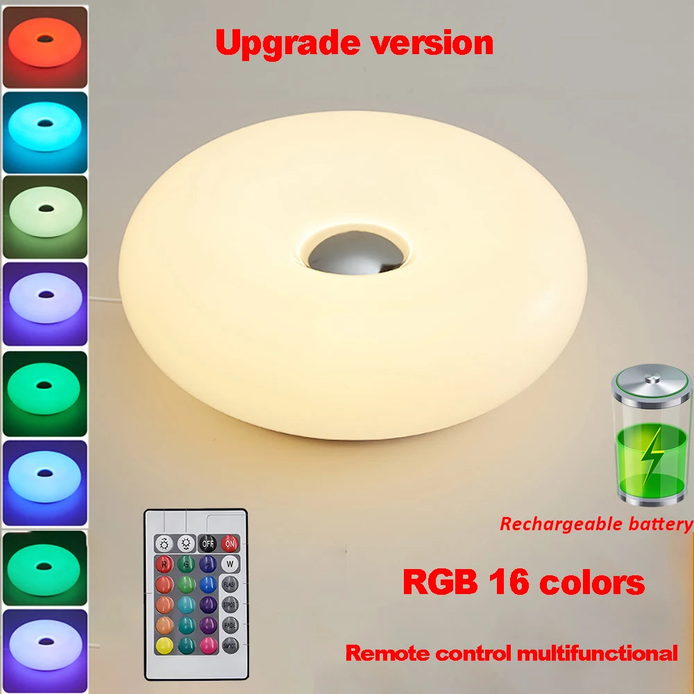 Bauhaus Donut Table Lamp with USB Port for Modern Bedrooms and Cafes