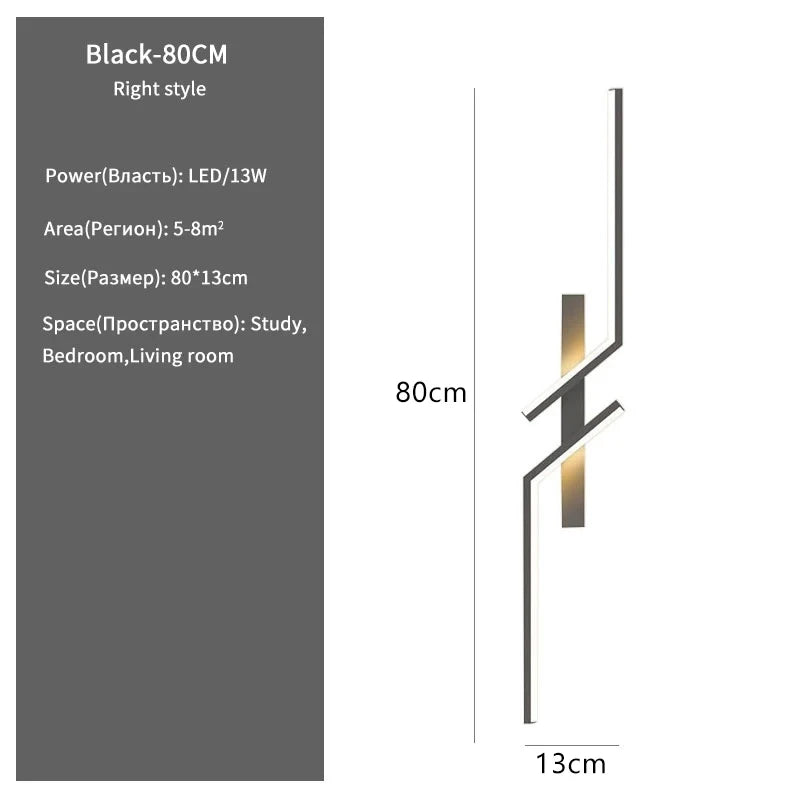 Minimalist LED Strip Wall Sconce for Modern Living Room and Bedroom Interiors