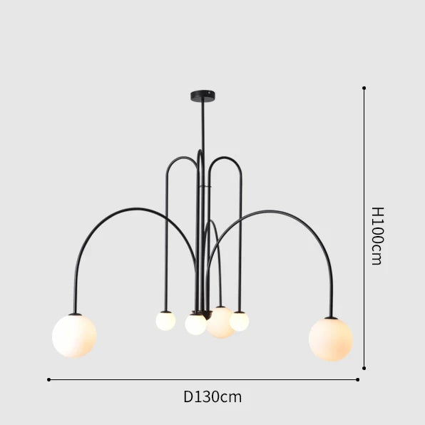 Nordic Glass Globe LED Chandelier for Modern Dining Rooms and Cafes