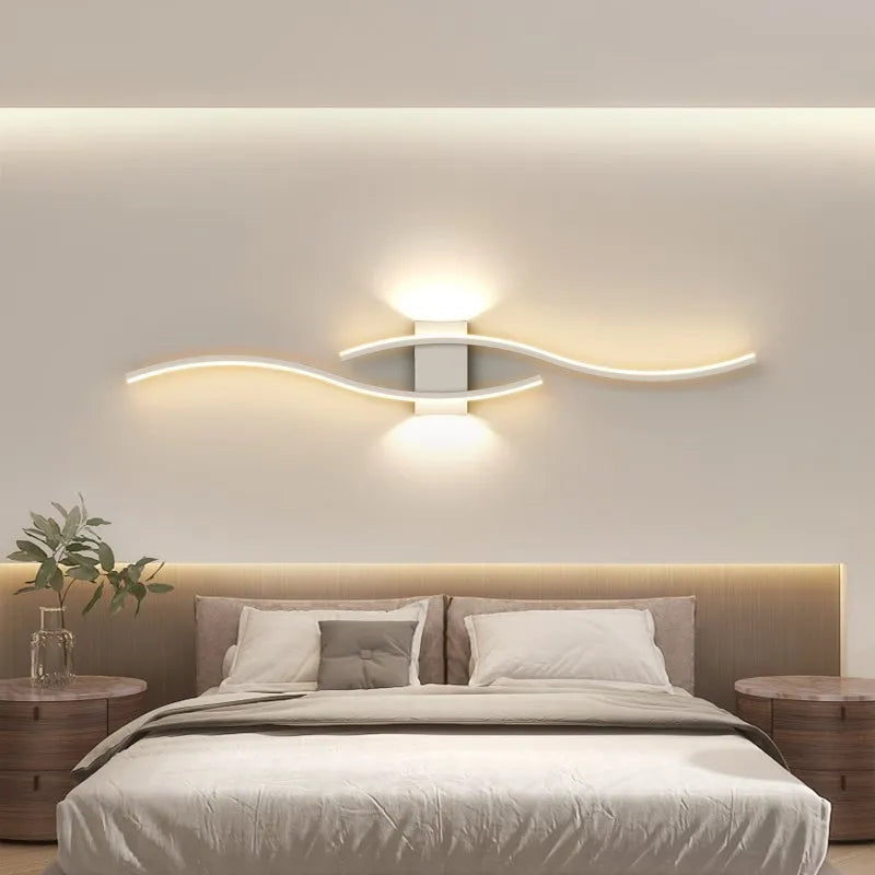 Modern LED Strip Wall Lamp for Living Room and Bedroom Interiors