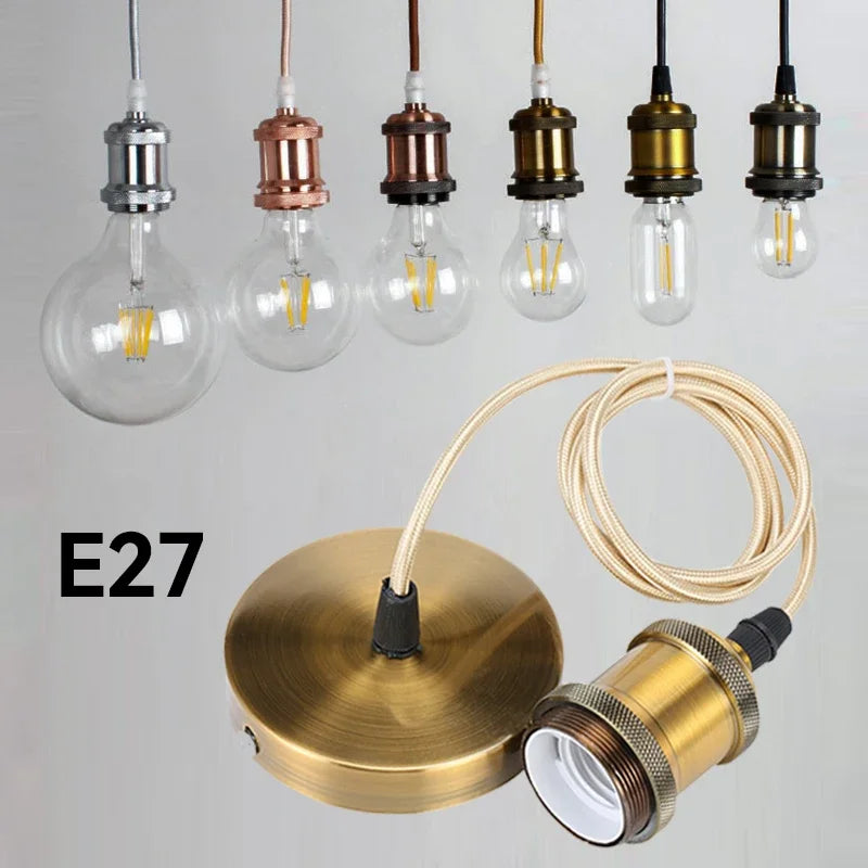 Vintage Copper Pendant Light Socket for Industrial Home and Cafe Decor