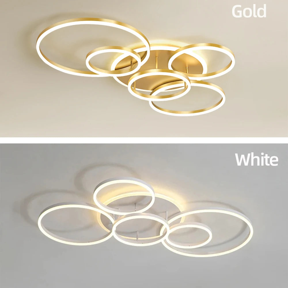 Modern Dimmable LED Ceiling Chandelier for Living Rooms and Bedrooms