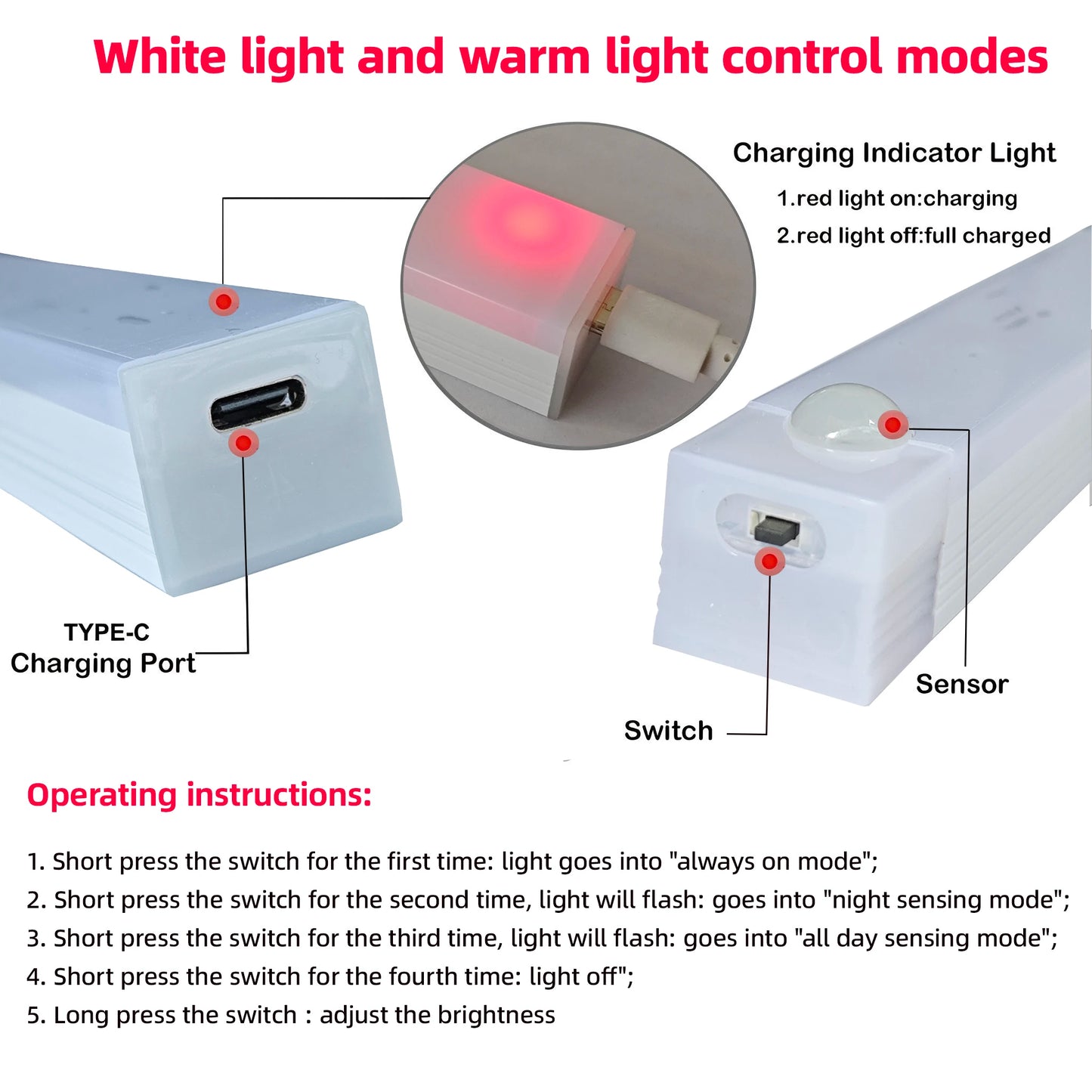 Wireless Motion Sensor LED Light for Cabinets Closets and Stairways
