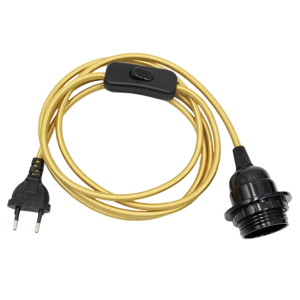 E27 Pendant Light Cord Set with Switch for Wall and Hanging Lamps