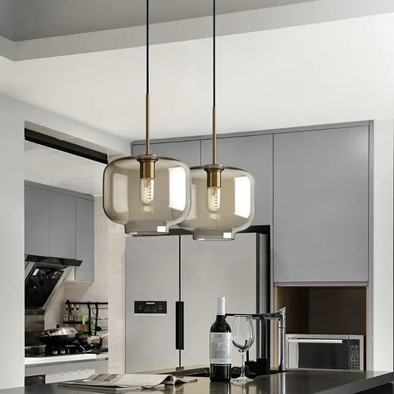 Nordic Glass Pendant Chandelier for Modern Dining Rooms and Cafes