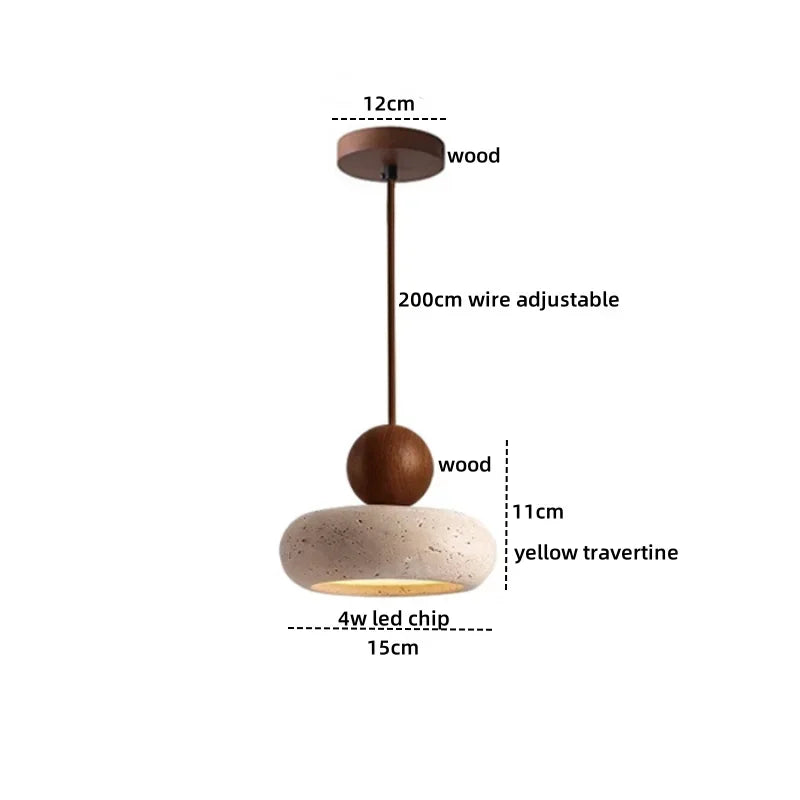 Travertine Stone Pendant Light for Modern Kitchens and Restaurant Interiors
