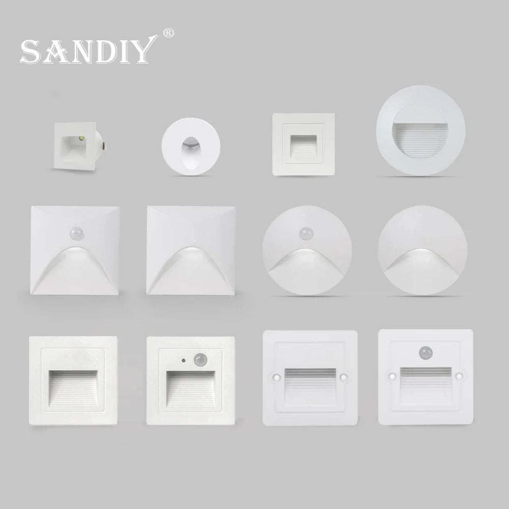 Modern Recessed LED Stair Light with Motion Sensor for Indoor and Outdoor Steps