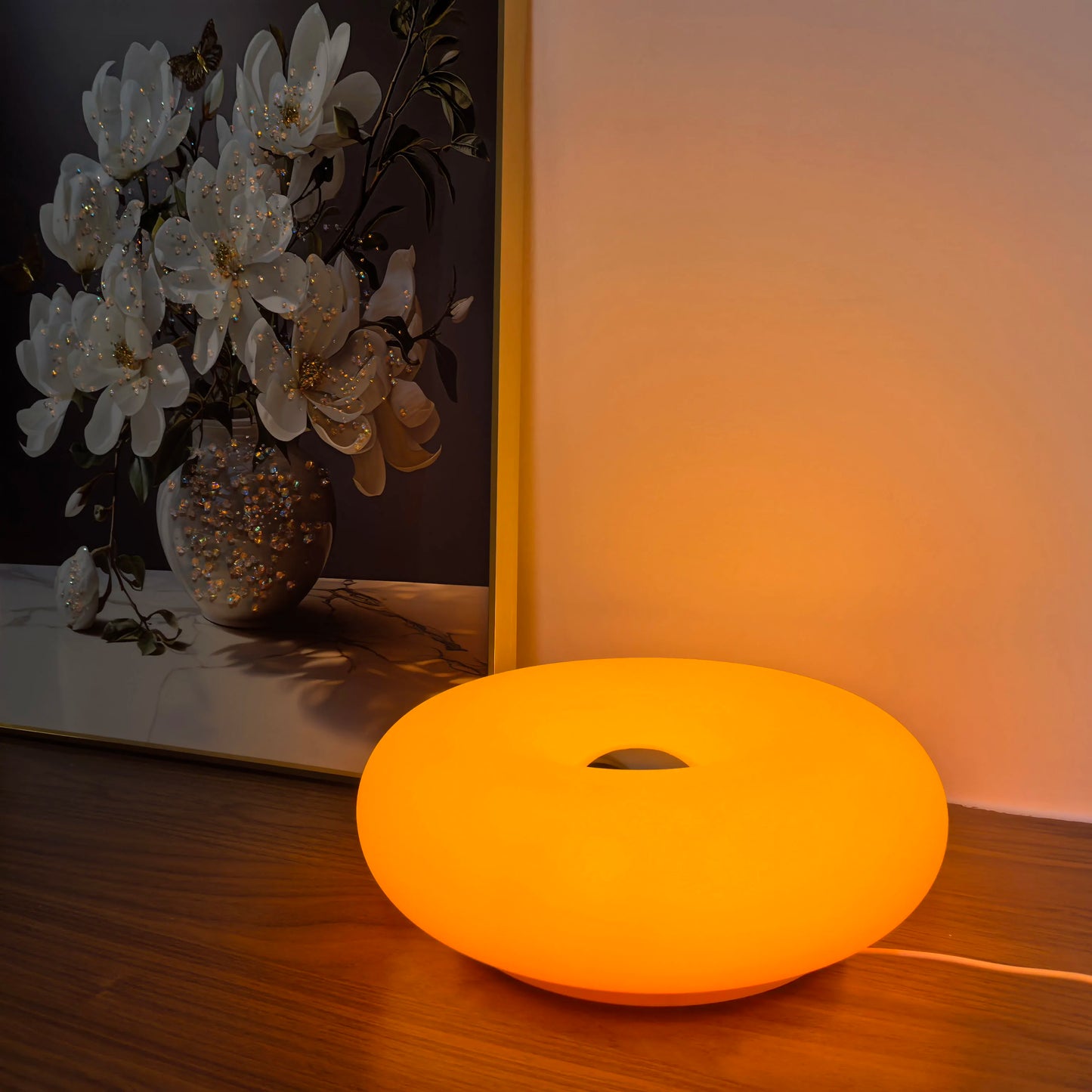 Bauhaus Donut Table Lamp with USB Port for Modern Bedrooms and Cafes