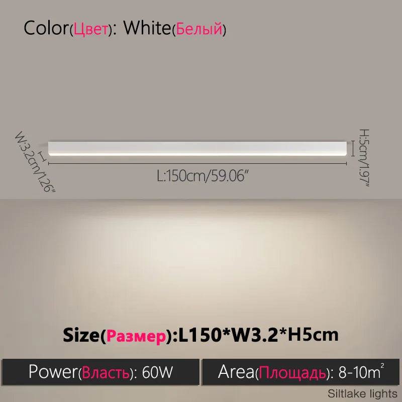 Minimalist LED Linear Ceiling Light for Modern Living Rooms and Offices