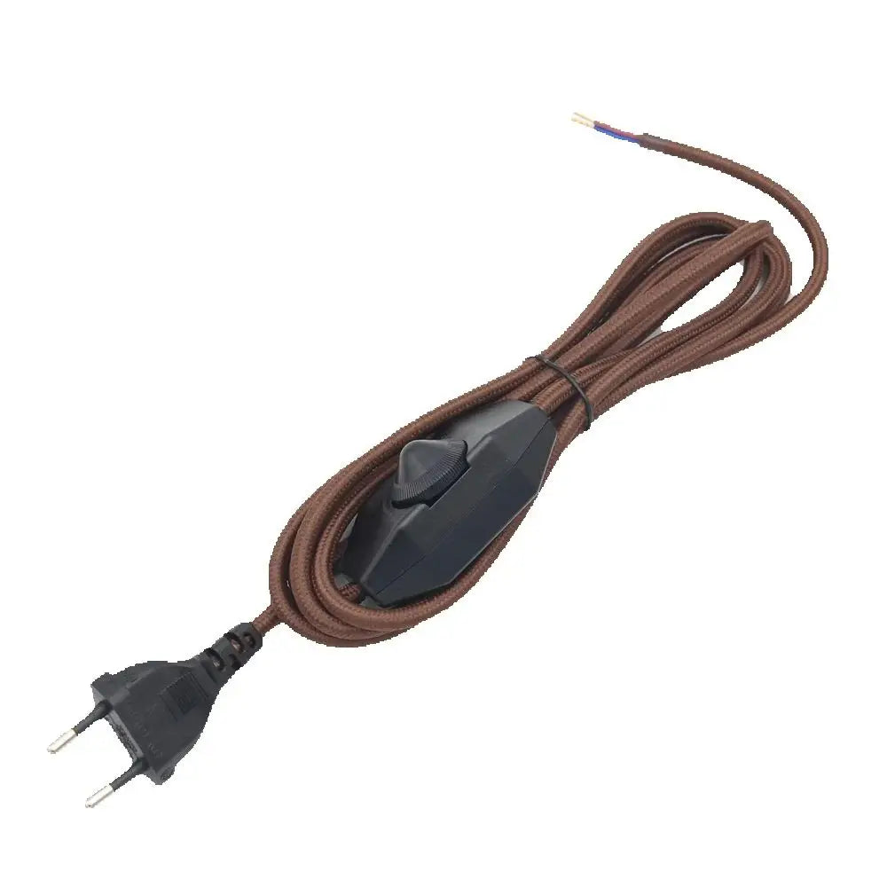 Dimmable Fabric Braided Power Cord for Vintage Lamps and Lighting Fixtures
