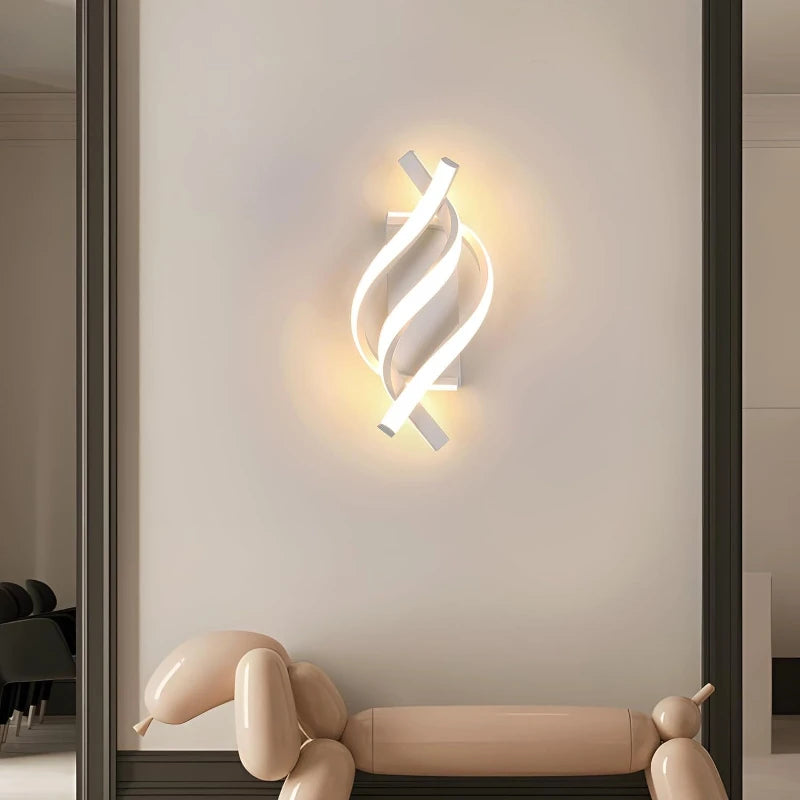 Modern Spiral LED Wall Sconce for Bedrooms and Minimalist Hallways