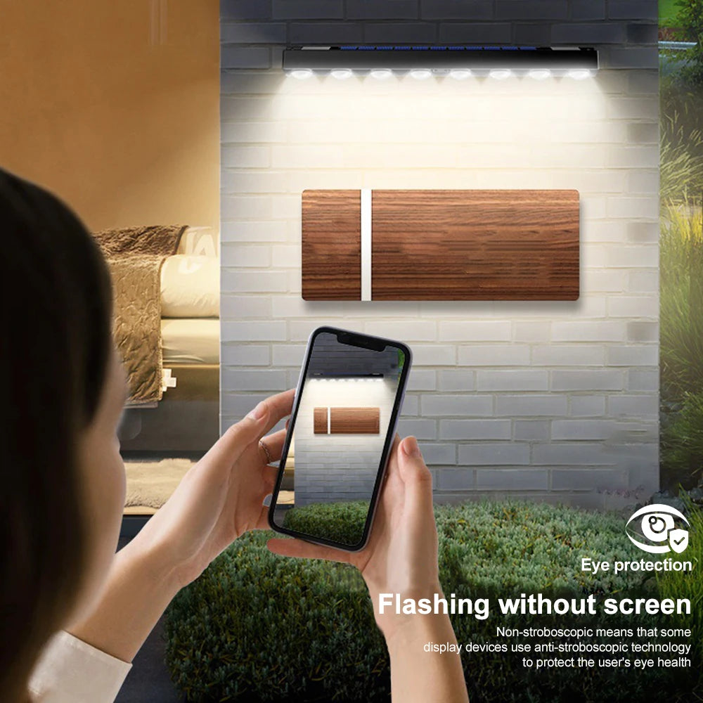 Solar Powered LED Fence Light for Modern Garden and Patio Decor