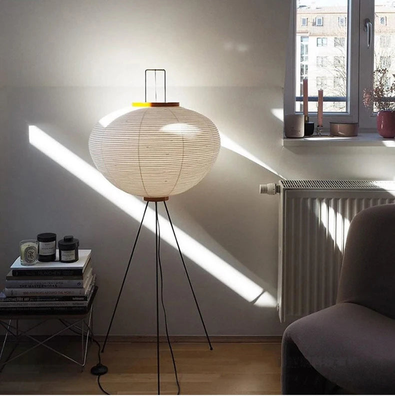 Japanese Washi Paper Floor Lamp for Living Rooms and Restaurants