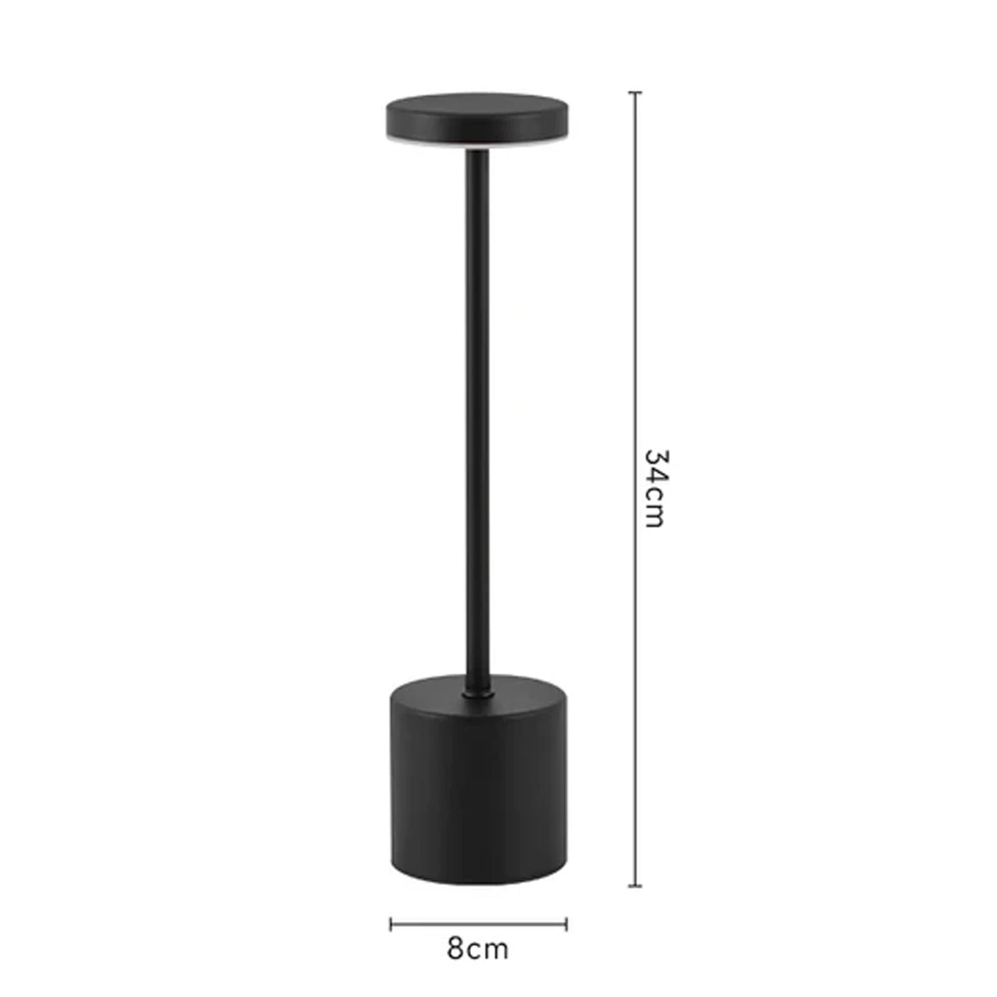 Rechargeable Metal Touch Table Lamp for Modern Cafe and Home Ambience