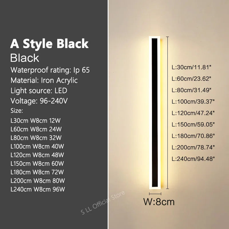 Modern Aluminum LED Wall Sconce for Outdoor Garden and Porch Lighting