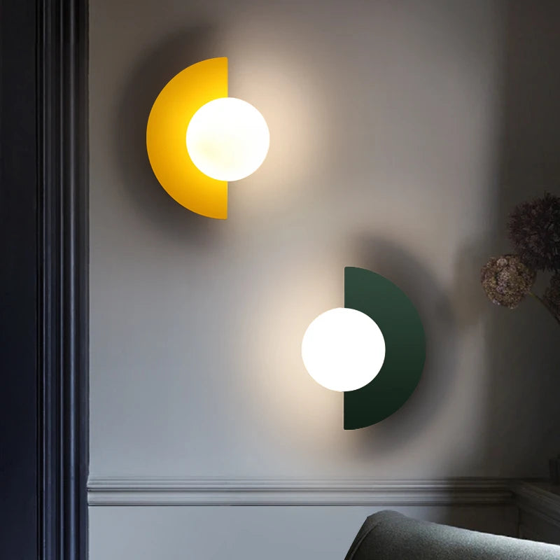 Modern Round Wall Sconce for Bedroom and Hallway Lighting