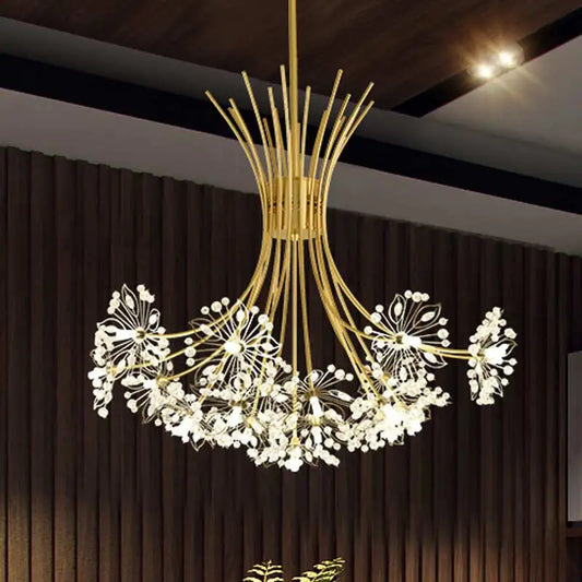 Modern Black Crystal LED Chandelier for Living Rooms and Dining Spaces
