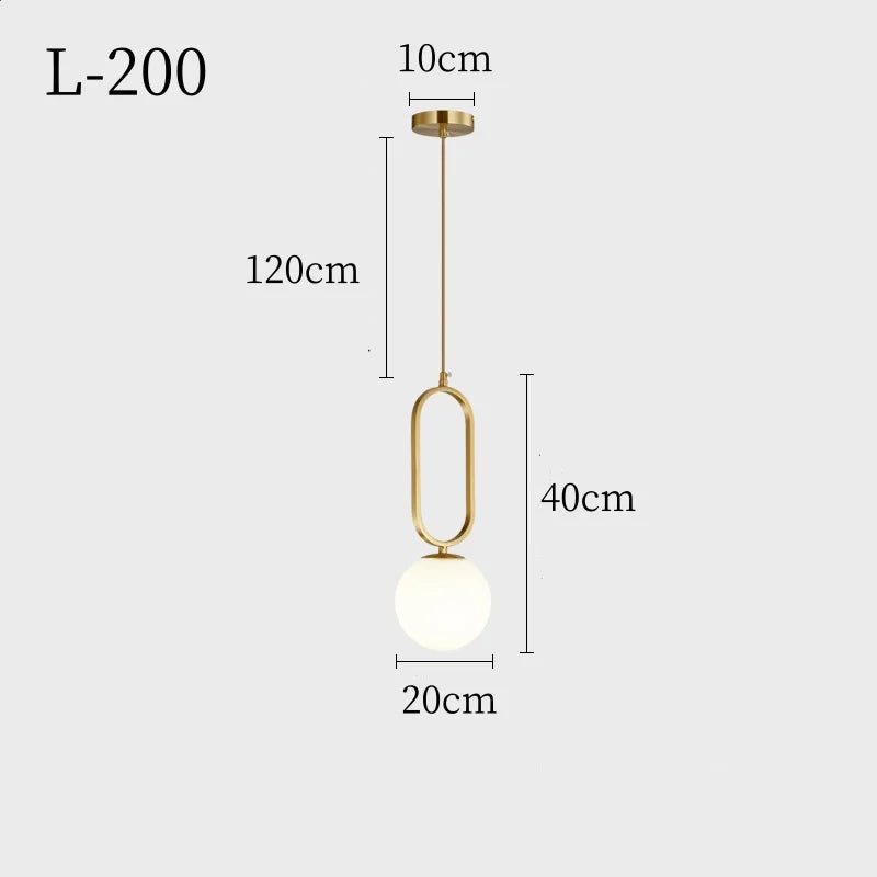 Modern Nordic Glass Globe Pendant Light for Dining and Living Rooms