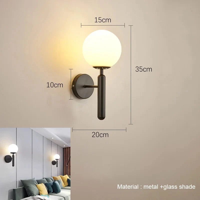 Nordic Glass Globe Pendant Light in Brass for Modern Dining Rooms