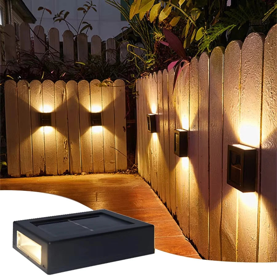 Modern Solar LED Outdoor Wall Light with Motion Sensor for Garden Security