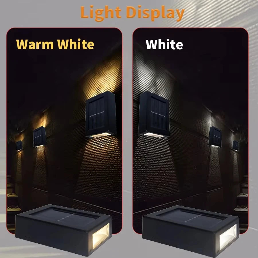Modern Solar LED Outdoor Wall Light with Motion Sensor for Garden Security