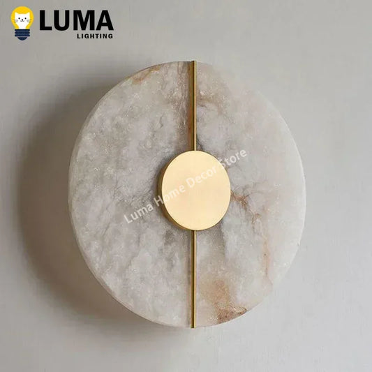 Modern Marble and Copper Wall Sconce for Bedroom and Living Room