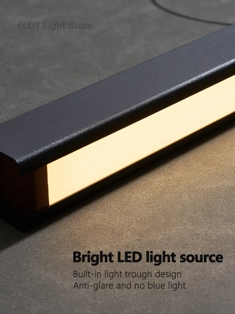 Modern Nordic LED Linear Chandelier for Dining Rooms and Office Spaces