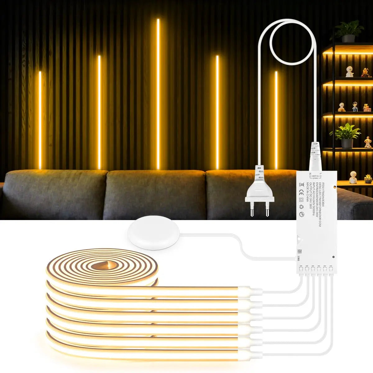 Modern LED Wall Grille Light for Acoustic Panels and Ambient Decor