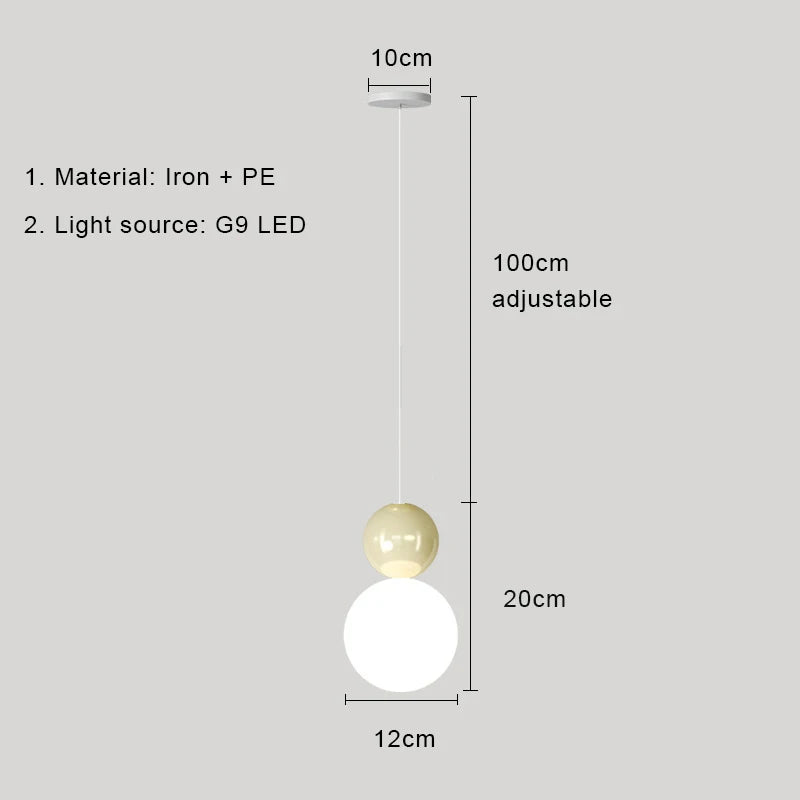 Nordic Cream Pendant Light for Modern Bedroom and Living Room Decor